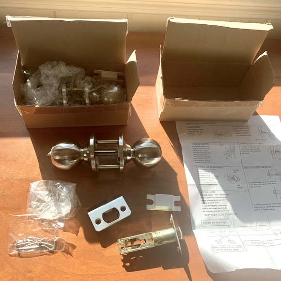 NIB Brushed Nickel Door knobs keyless privacy lock interior - Picture 7 of 7